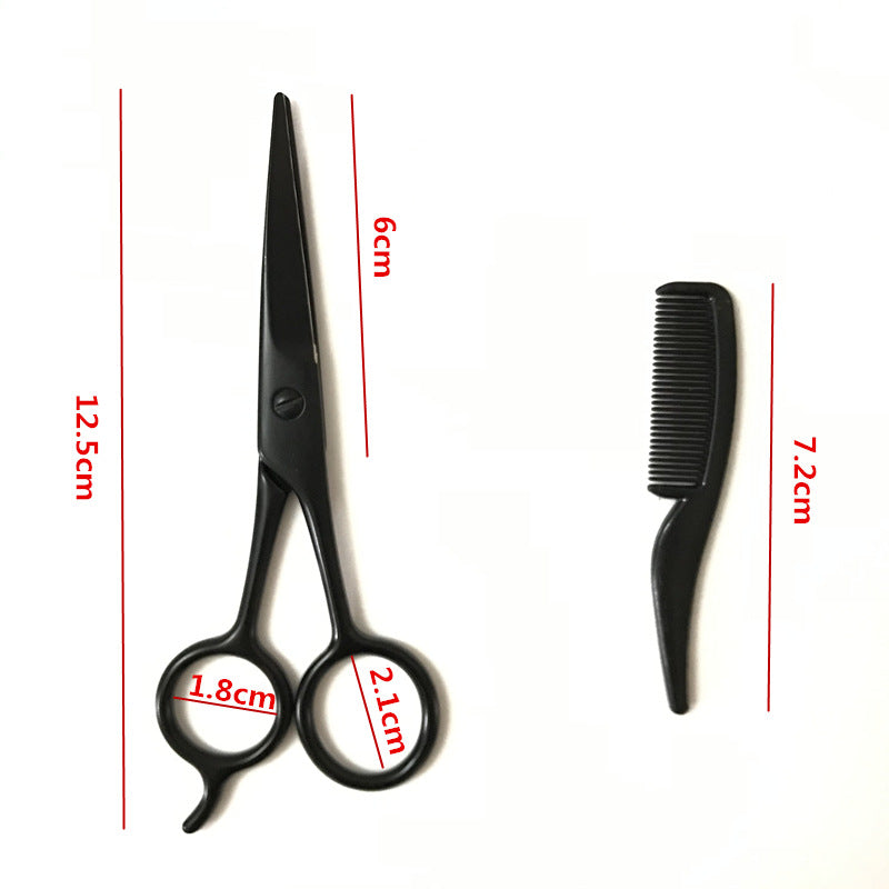 Spot Beard Care Tool Set Can Be Customized Logo Black Beard Scissors Mini Beard Comb