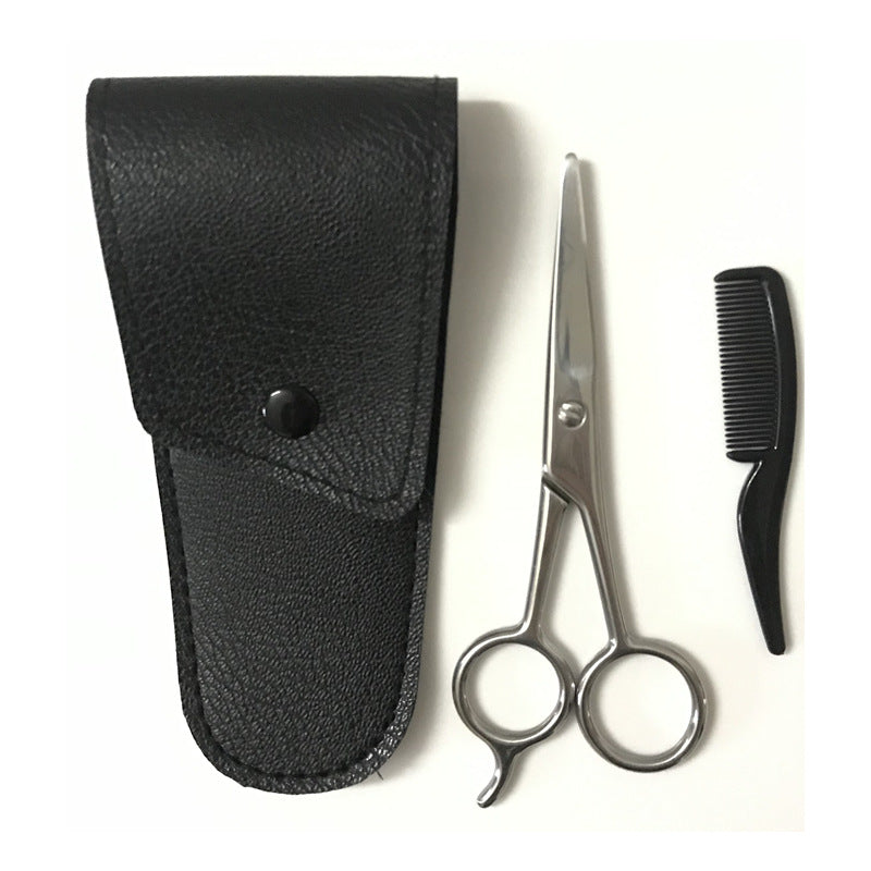Spot Beard Care Tool Set Can Be Customized Logo Black Beard Scissors Mini Beard Comb