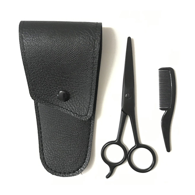Spot Beard Care Tool Set Can Be Customized Logo Black Beard Scissors Mini Beard Comb
