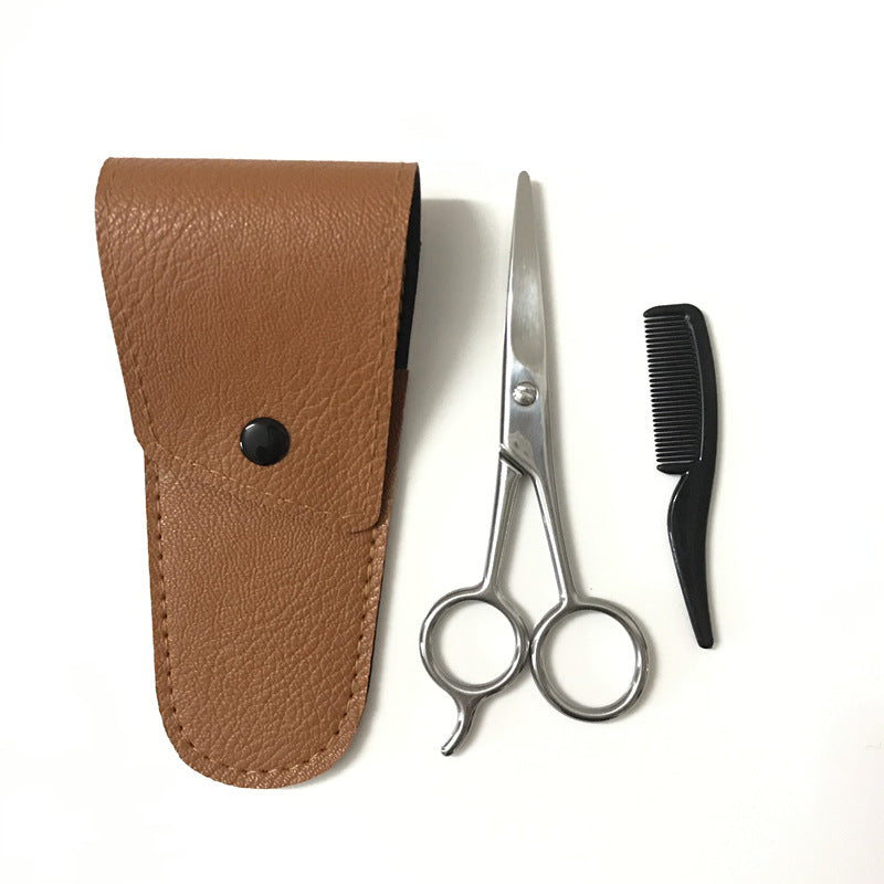 Spot Beard Care Tool Set Can Be Customized Logo Black Beard Scissors Mini Beard Comb