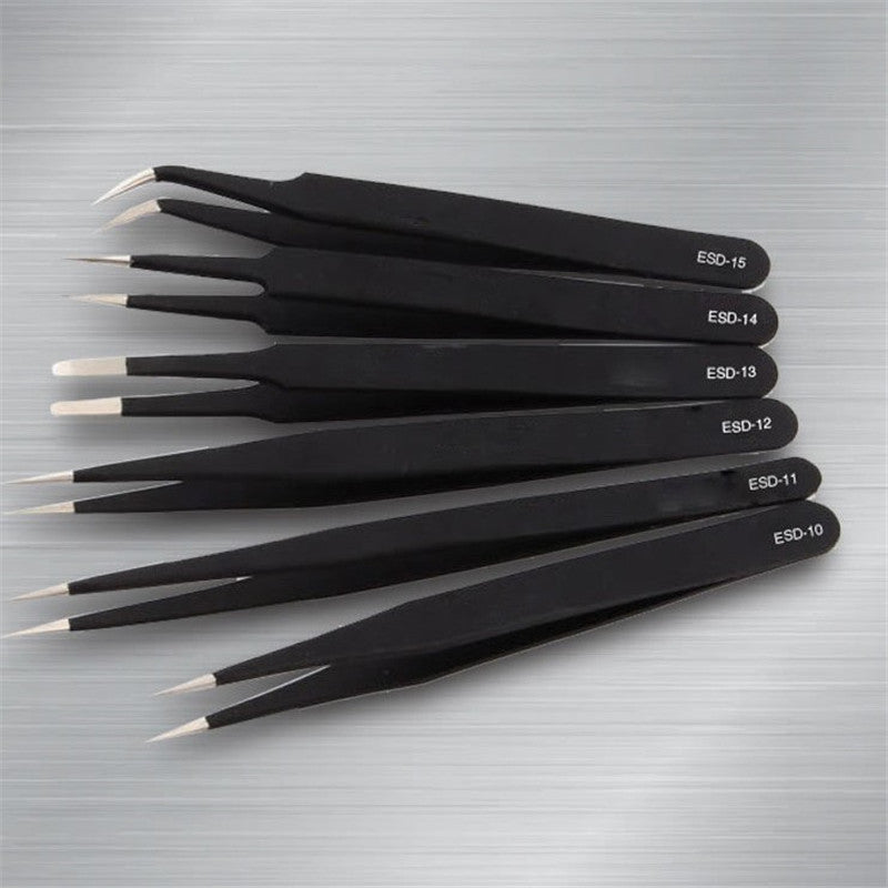 Stainless Steel Tweezers Wholesale Black Pocket Clip Pointed