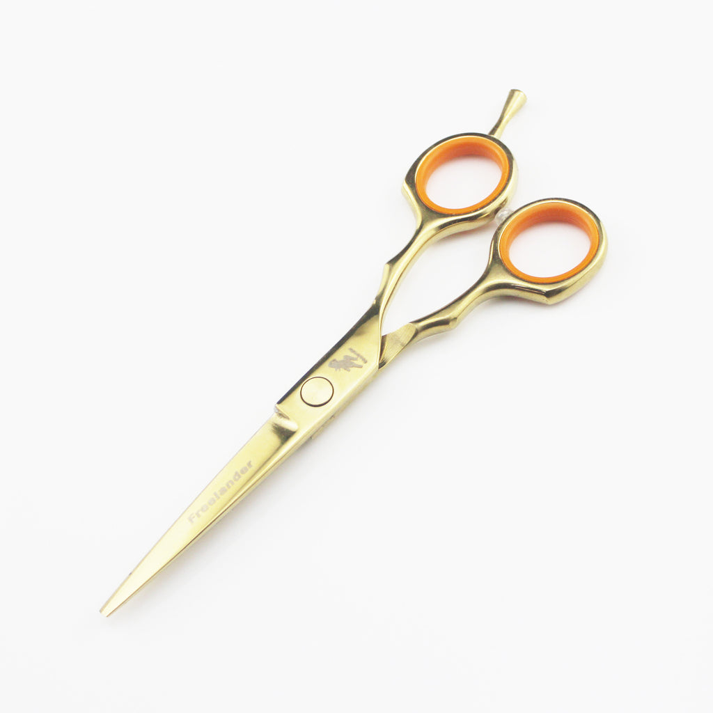 5.5 Inch Golden Symmetrical Handle Hairdressing Scissors Hairdressing Scissors Flat Cut Bangs Cut Teeth Cut Thin