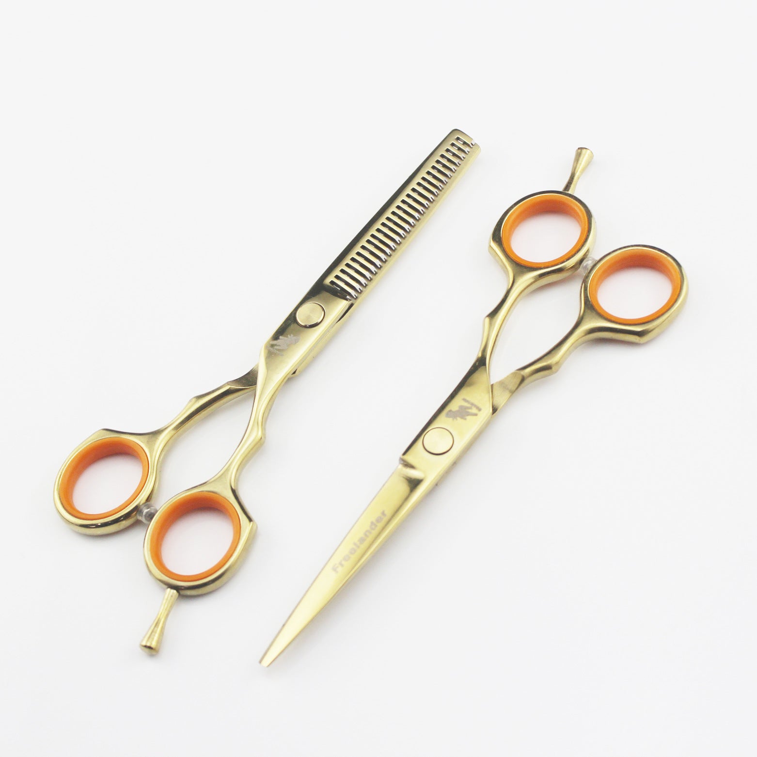 5.5 Inch Golden Symmetrical Handle Hairdressing Scissors Hairdressing Scissors Flat Cut Bangs Cut Teeth Cut Thin