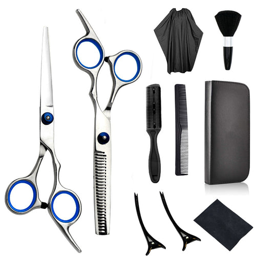 11-piece Set Household Hairdressing Scissors Hairdressing Set Tool Flat Teeth Scissors Thinning Hair Cutting Scissors Hair Cutting Wholesale